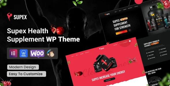Supex – Health Supplement WordPress Theme WordPress theme homepage layout for a affiliate health and beauty website