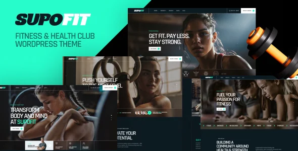 Supofit – Fitness & Health Club WordPress Theme WordPress theme homepage layout for a bodybuilding health and beauty website