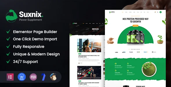 Suxnix - Health Supplement WordPress Theme WordPress theme homepage layout for a affiliate health and beauty website