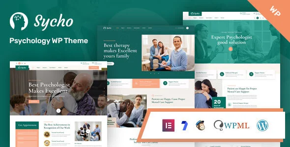 Sycho - Psychology and Counseling WordPress Theme WordPress theme homepage layout for a counseling health and beauty website