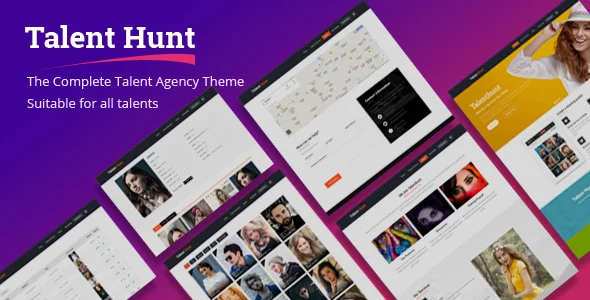 Talent Hunt -  Model Management WordPress CMS Theme WordPress theme homepage layout for a escort health and beauty website