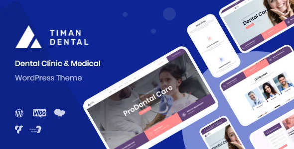 Timan - Dental Clinic WordPress Theme WordPress theme homepage layout for a beauty health and beauty website