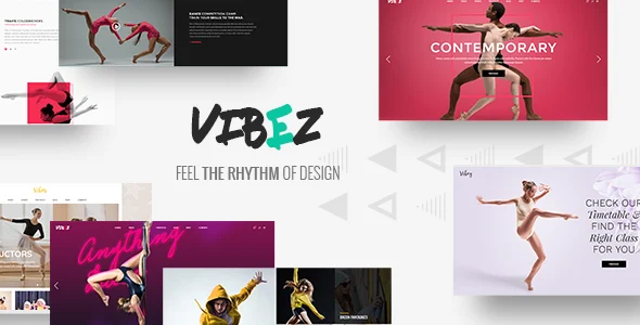 Vibez - Dynamic WordPress Theme for Dance Studios and Instructors WordPress theme homepage layout for a academy health and beauty website