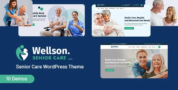 Wellson - Senior Care and Medical WordPress Theme WordPress theme homepage layout for a activities health and beauty website