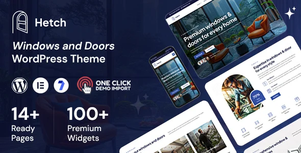 Hetch - Windows and Doors WordPress Theme WordPress theme homepage layout for a doors retail website