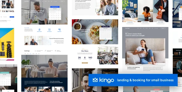 Kingo | Booking WordPress for Small Business WordPress theme homepage layout for a accountant retail website