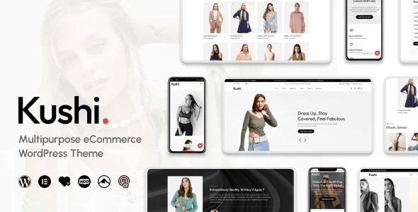 Kushi - Fashion Shop WooCommerce Theme WordPress theme homepage layout for a clothing retail website