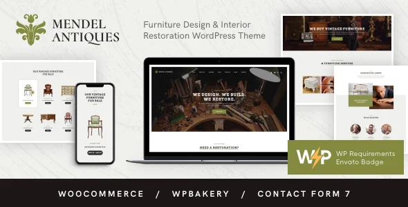 Mendel | Furniture, Furnishing, Interior Design WordPress Theme WordPress theme homepage layout for a business retail website