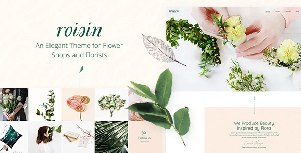 Roisin - Flower Shop and Florist WordPress Theme WordPress theme homepage layout for a decor retail website