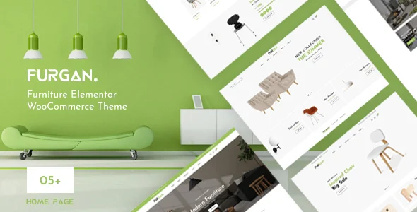 Furgan - Furniture Elementor WooCommerce Theme WordPress theme homepage layout for a ecommerce shopping website