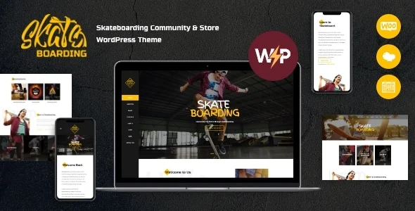 Skateboarding | WordPress Theme WordPress theme homepage layout for a classes retail website