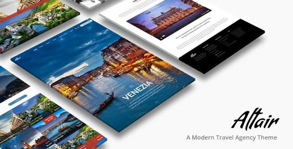 Altair | Travel Agency WordPress WordPress theme homepage layout for a beach travel website