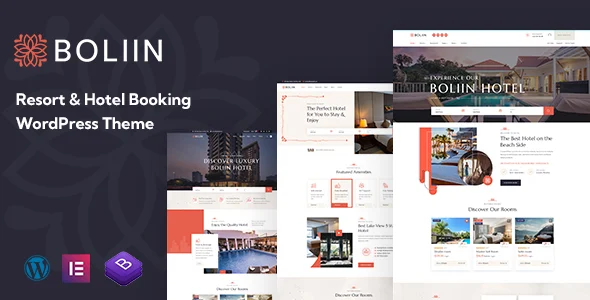 Boliin - Resort & Hotel Booking WordPress Theme WordPress theme homepage layout for a accommodation travel website