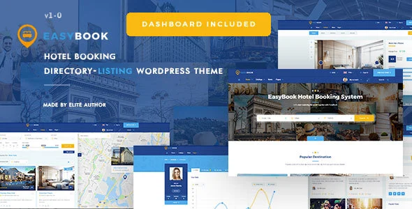 EasyBook – Hotel & Tour Booking WordPress Theme WordPress theme homepage layout for a booking travel website