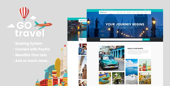 GoTravel - Travel Agency WordPress Theme WordPress theme homepage layout for a agency travel travel website