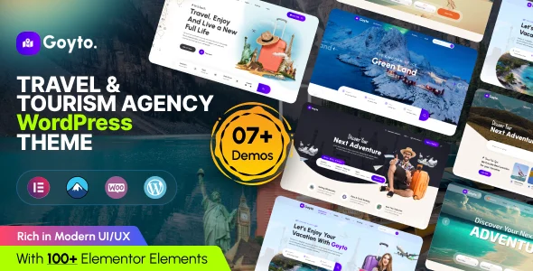 Goyto - Travel  WordPress Theme WordPress theme homepage layout for a adventure travel website