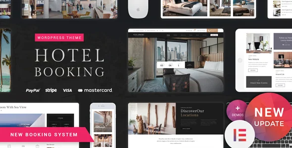 H - Hotel Booking WordPress WordPress theme homepage layout for a accommodation travel website