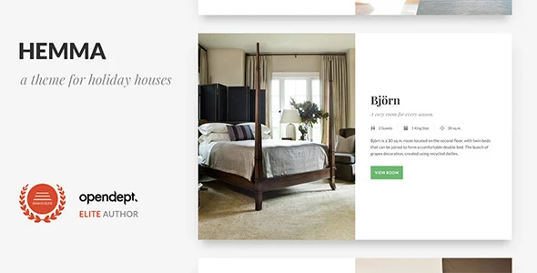 Hemma - B&B and Holiday House WordPress Theme WordPress theme homepage layout for a agriturismo travel website