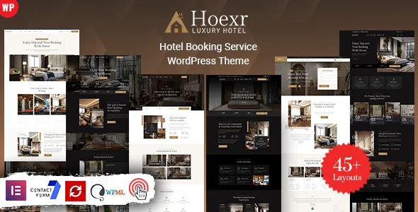 Hoexr - Hotel Booking WordPress Theme WordPress theme homepage layout for a accommodation travel website