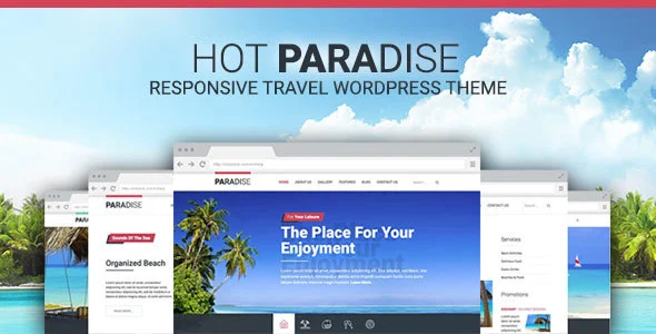 Hot Paradise - Responsive Travel Theme WordPress theme homepage layout for a agency travel website