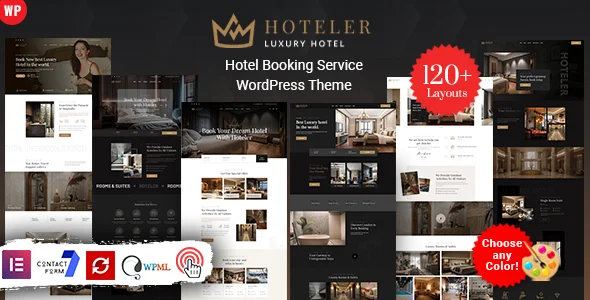 Hoteler Booking WordPress WordPress theme homepage layout for a accommodation travel website