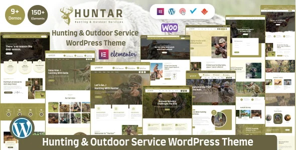 Huntar - Hunting & Outdoor Hobby WordPress Theme WordPress theme homepage layout for a camping gears travel website