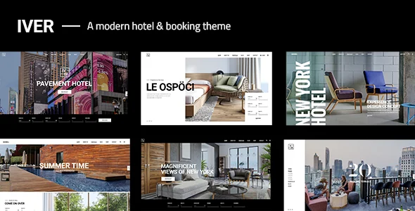 Iver - Modern Hotel WordPress Theme WordPress theme homepage layout for a accommodation travel website