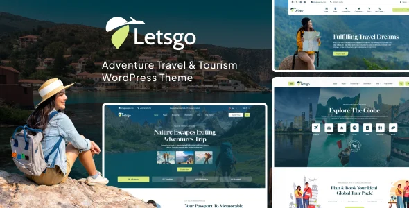 Letsgo - Adventure Tour & Travel WordPress Theme WordPress theme homepage layout for a adventure travel website