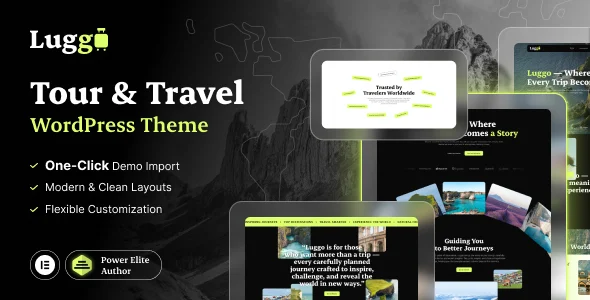 Luggo - Tour and Travel Agency WordPress Theme WordPress theme homepage layout for a adventure travel website