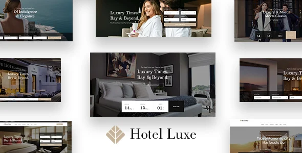 Luxe - Hotel WordPress Theme WordPress theme homepage layout for a apartment travel website