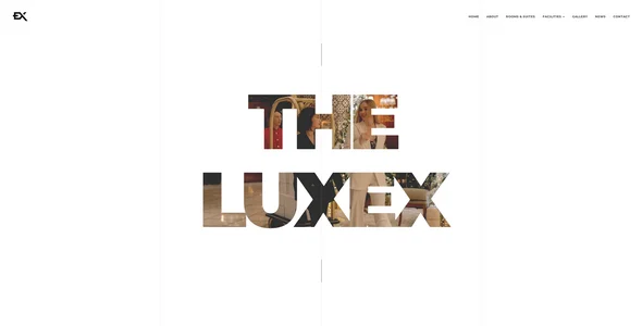 Luxex - The Hotel WordPress Theme WordPress theme homepage layout for a accommodation travel website