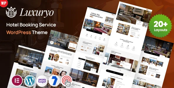Luxuryo - Hotel Booking WordPress theme homepage layout for a accommodation travel website