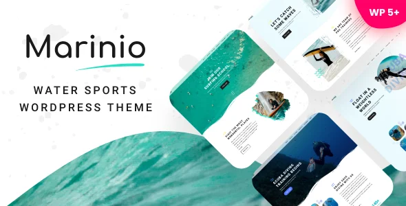 Marinio - Surfing & Scuba Diving WordPress Theme WordPress theme homepage layout for a beach travel website