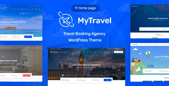 MyTravel - Tours & Hotel Bookings WooCommerce Theme WordPress theme homepage layout for a accommodation travel website