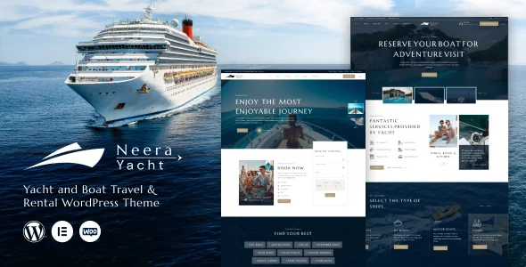 Neera - Yacht, Boat Travel & Rental WordPress Theme WordPress theme homepage layout for a boat travel website