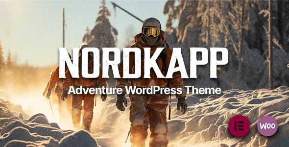 Nordkapp - Adventure WordPress Theme WordPress theme homepage layout for a adventure blog travel website