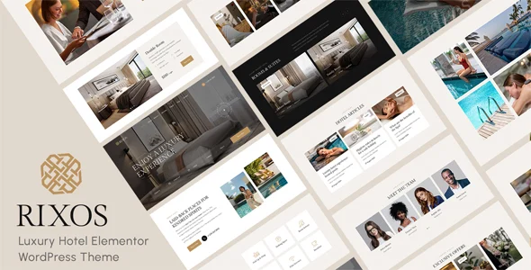 RIXOS - Luxury Hotel  Elementor  WordPress Theme WordPress theme homepage layout for a accommodation travel website