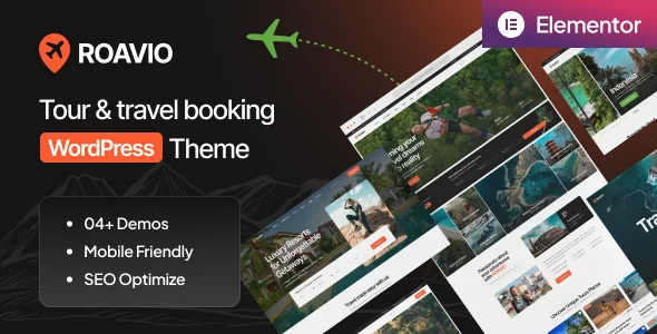 Roavio  - Tour & Travel Booking WordPress Theme WordPress theme homepage layout for a accommodation travel website