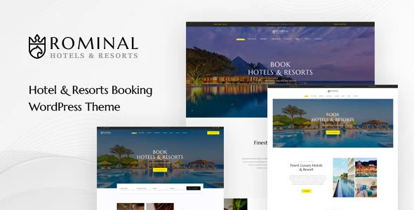 Rominal - Hotel Booking WordPress Theme WordPress theme homepage layout for a accommodation travel website
