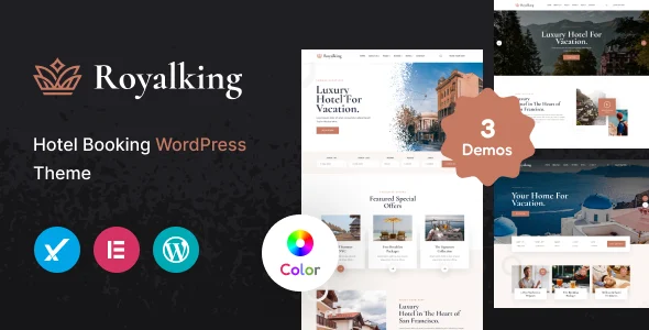 Royalking - Hotel Booking WordPress Theme WordPress theme homepage layout for a adventure activities travel website