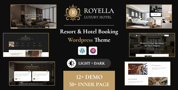Royella - Luxury & Hotel Booking WordPress Theme WordPress theme homepage layout for a beach resort travel website