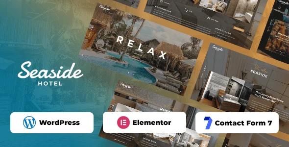 Seaside - Hotel Booking WordPress Theme WordPress theme homepage layout for a accommodation travel website