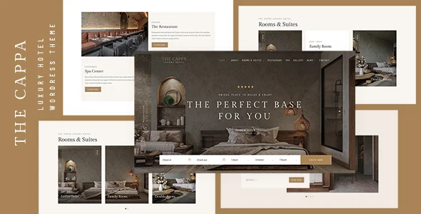 THE CAPPA - Luxury Hotel WordPress & WooCommerce Theme WordPress theme homepage layout for a accommodation travel website