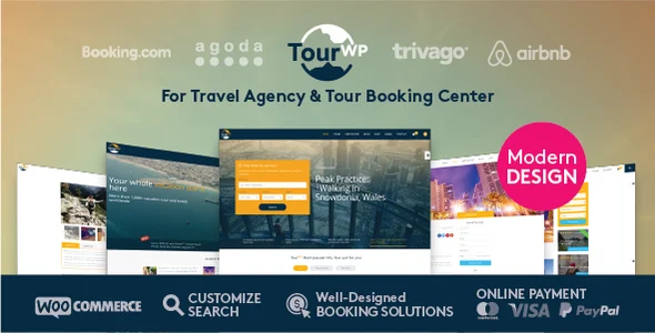 Tour - Travel Booking WordPress Theme WordPress theme homepage layout for a abape tour travel website