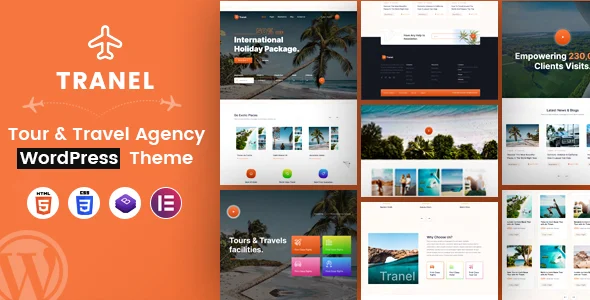 Tranel - Tour & Travel Agency WordPress Theme WordPress theme homepage layout for a early deals offers travel website