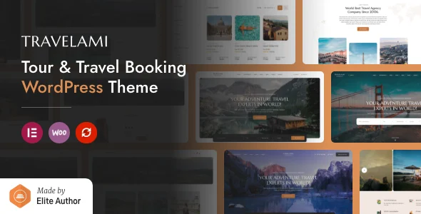 Travelami - Tour & Travel Booking WordPress Theme WordPress theme homepage layout for a booking travel website