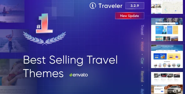 Traveler - Trip Booking WordPress Theme WordPress theme homepage layout for a adventure activities travel website