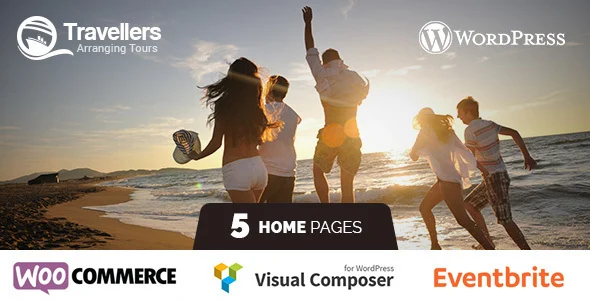 Travellers - Tour & Travels One Page Theme WordPress theme homepage layout for a air travel website