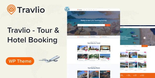 Travlio - Travel Booking WordPress Theme WordPress theme homepage layout for a adventure travel website