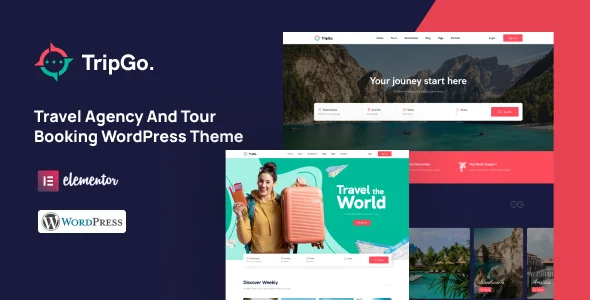 Tripgo – Travel Agency and Tour Booking WordPress Theme WordPress theme homepage layout for a adventure travel website